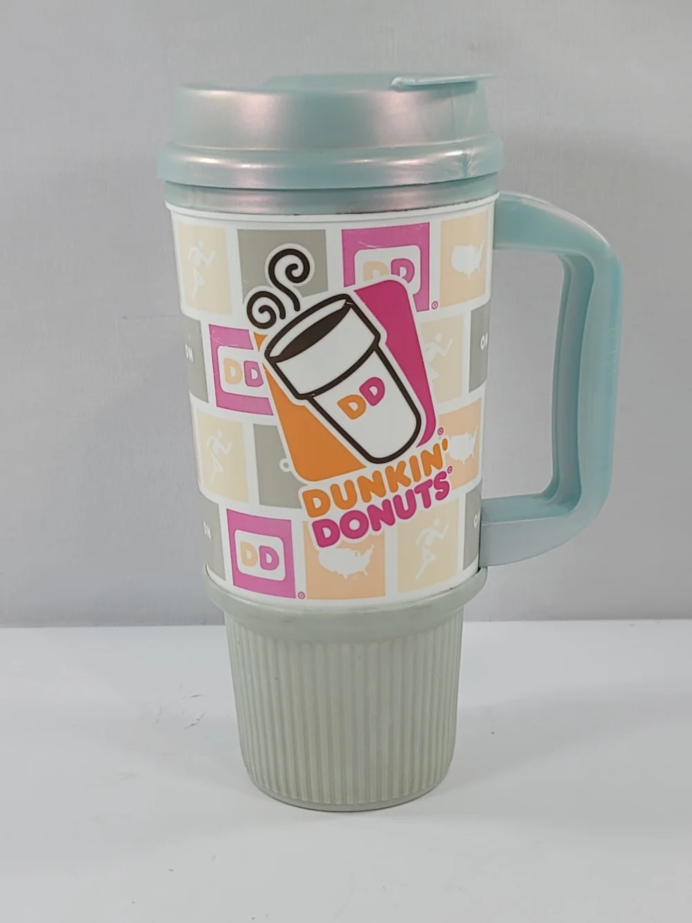 Dunkin Donuts Whirley Mug Cold/hot Travel Mug With Lid, Light Blue